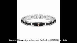 Maserati Bracelet pour homme, Collection JEWELS, en Acier inoxydable,PVD gris Maserati Bracelets For Men