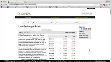 Finding Exchange Rates Using OANDA