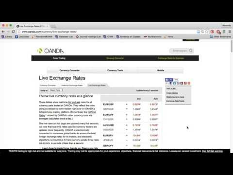 Finding Exchange Rates Using OANDA