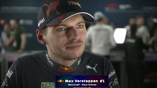 Max Verstappen Post Race Media Interviews F1 Mexico GP 2022