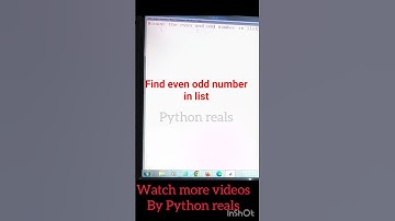 find even and odd number in list