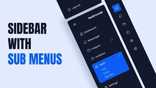 Responsive Sidebar Menu With Submenu Using Html Css And Javascript ... image.