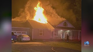 Crews in Suffolk respond to fire on Babbtown Road Wednesday night