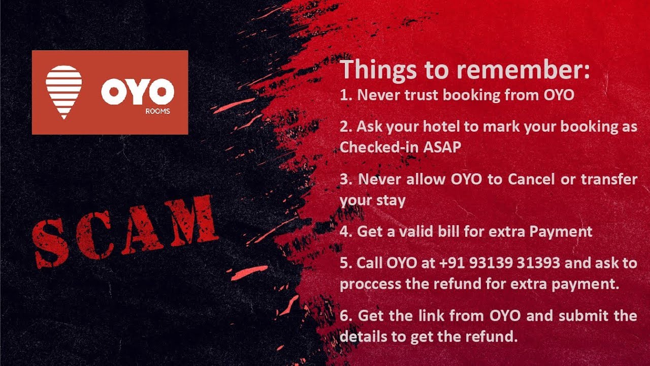 OYO hotel booking scam 
