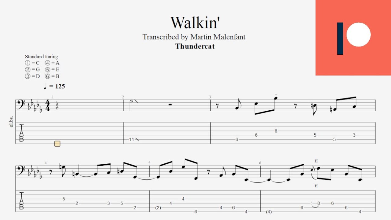 Thundercat - Walkin' (bass tab) .