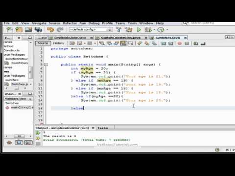 Java tutorial - how to use Nested If's and  switch cases