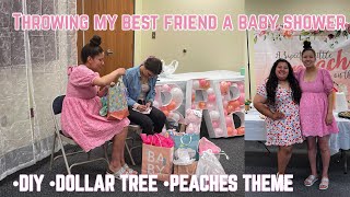 Throwing a baby shower for my best friend // Peach theme baby shower // Dollar Tree DIYs