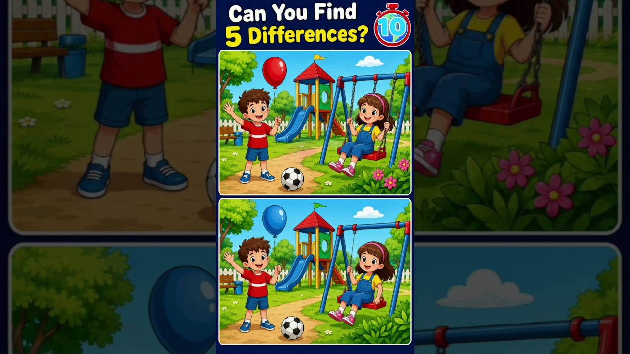 Only Geniuses Can Spot All 5 Differences! 🤯 #puzzle #puzzlegame