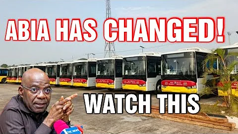 GOV OTTI DRIVING ABIA ELECTRIC BUSES TO UMUAHIA BUS TERMINAL 