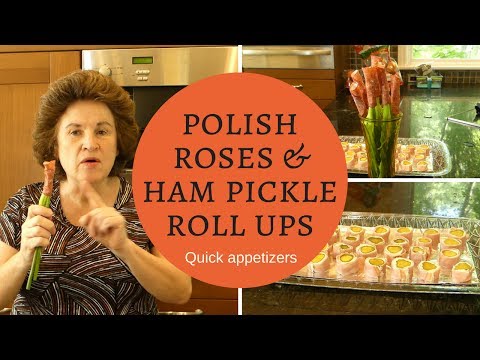 Polish Roses & Ham Pickle Roll Ups - Quick Appetizers