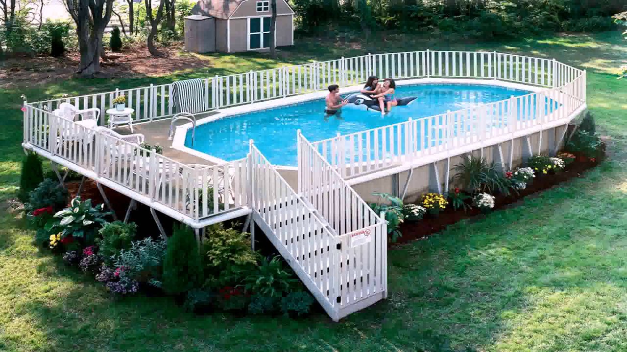 Above Ground Oval Pool Deck Ideas - YouTube.