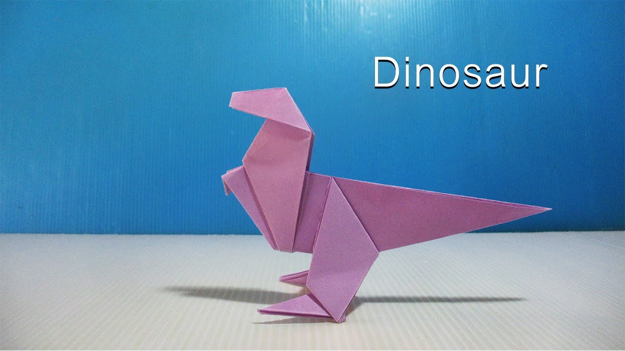 พับ ไดโนเสาร์  New  สอนพับไดโนเสาร์กระดาษอย่างง่าย | Origami Dinosaur  | PaperDIY by PlaUbon