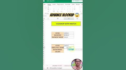 Advance Vlookup with match😱 #excel #exceltutorial #learnmore #data #microsoft
