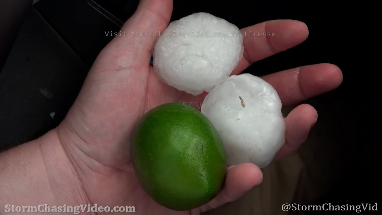 Huge Hail Hits Motorists, Larned, KS - 4/6/2021