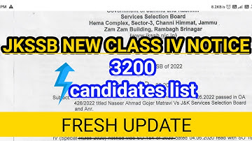 JKSSB CLASS IV SELECTION LIST ||JKSSB CLASS IV 2ND SELECTION LIST UPDATE #ad #jkssb #jkpsi #jk