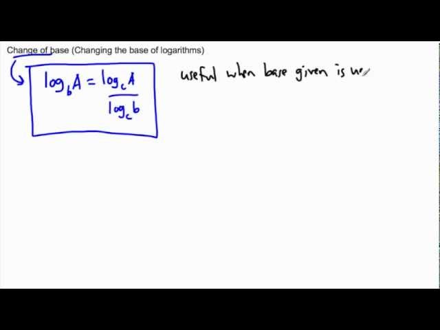 Logarithms - change of base - (IB Math, GCSE, A level, AP)