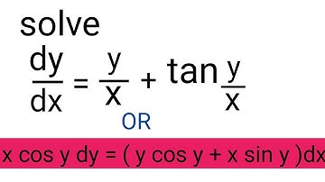 solve dy/dx= y/x+x tany || dy/dx = y/x + x tan y || #mathstudywithpradum