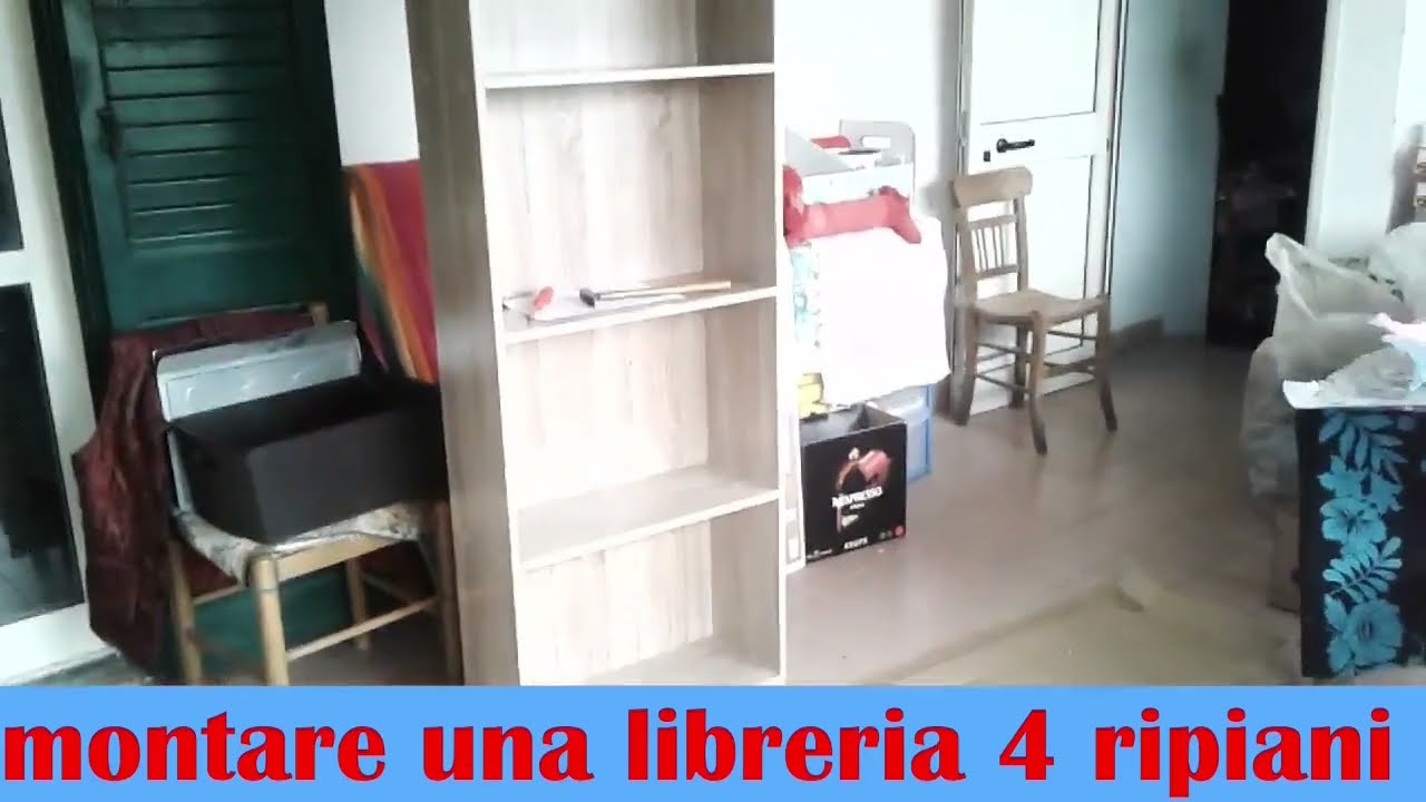 come montare una libreria 4 ripiani color rovere