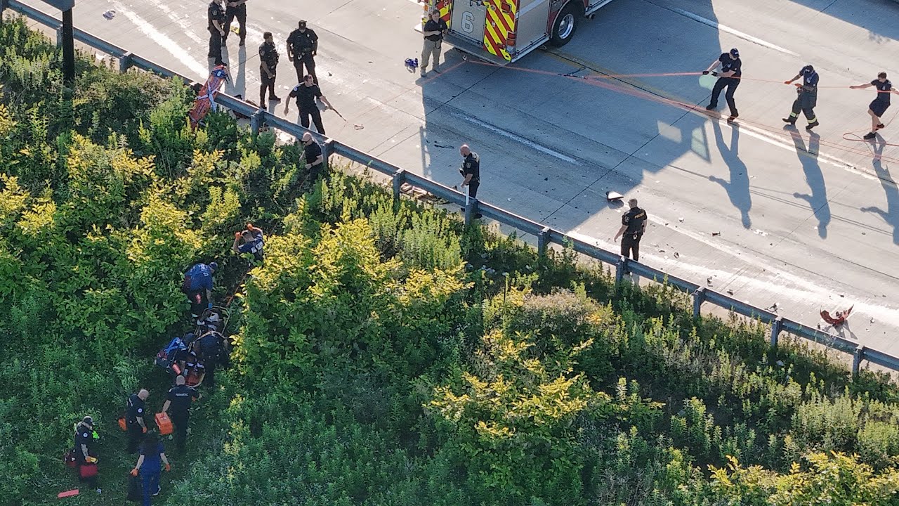 Rope Rescue after Motorcyle Crash Sends Rider off Bridge, Allentown ...