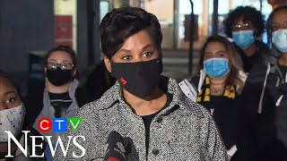 Liberal MP-elect Marci Ien speaks after winning Toronto Centre byelection