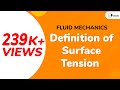 Definition of Surface Tension  - Properties of Fluid - Fluid Mechanics