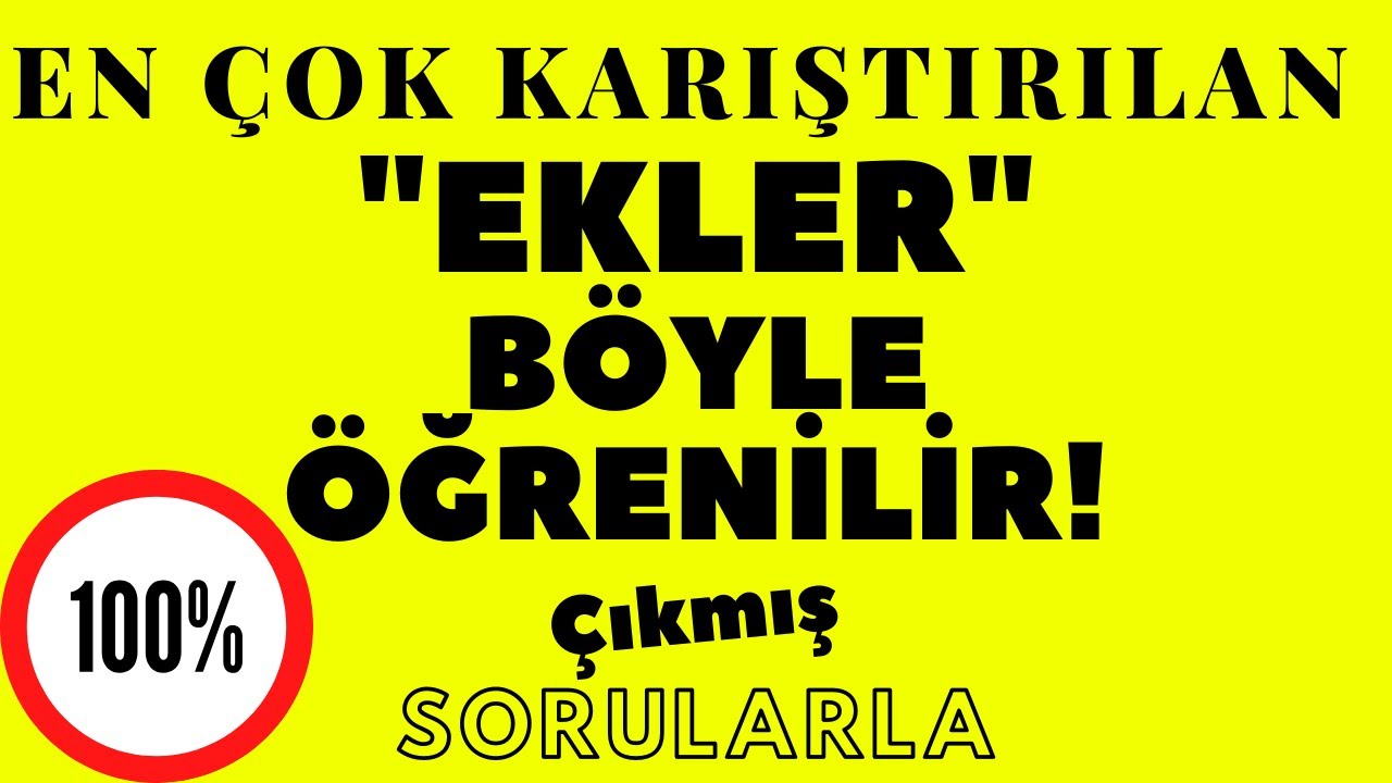 EN ÇOK KARIŞTIRILAN EKLER  #TYT2020