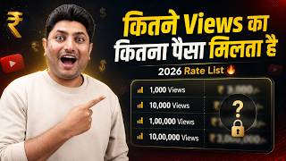 How Much YouTube Pays Per Views in 2026 Full YouTube Earning Rate List