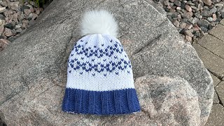 Fair Isle Beanie with Ribbed Brim ~ Addi / Sentro