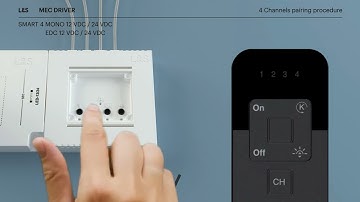 MEC DRIVER: pairing procedure for 4 channels modules and transmitters
