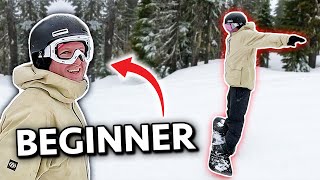 Teaching Beginner Snowboarder How To Slide
