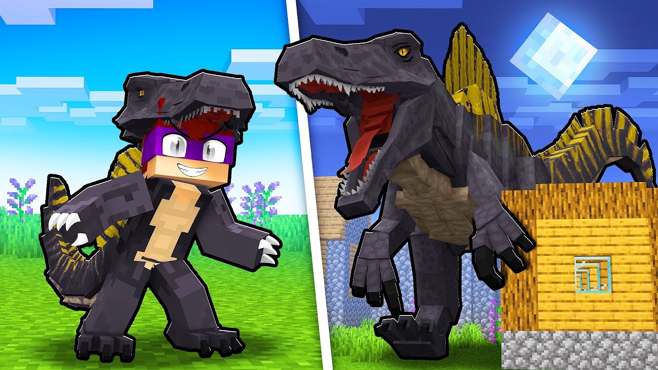 JOGANDO como GAROTO ESPINOSSAURO no Minecraft!! ‹ DONAT3LO ›