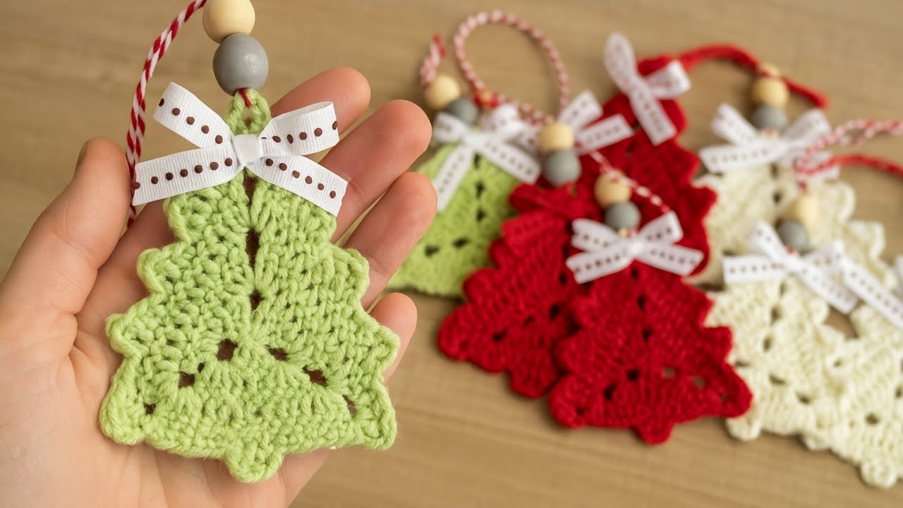 🎄EASY Crochet CHRISTMAS Tree Ornament💫 Crochet xmas tree ornaments super easy🌲🎄