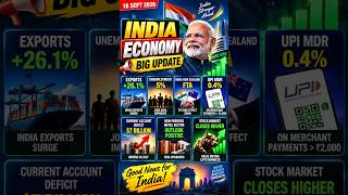India Economy BIG Update 🚨 Exports +26%, Jobs, UPI & Market Rally!