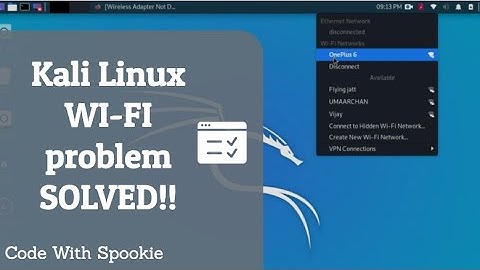 Kali Linux Wifi Not Working | Fixed 2020 |  Easy | Code With Spookie