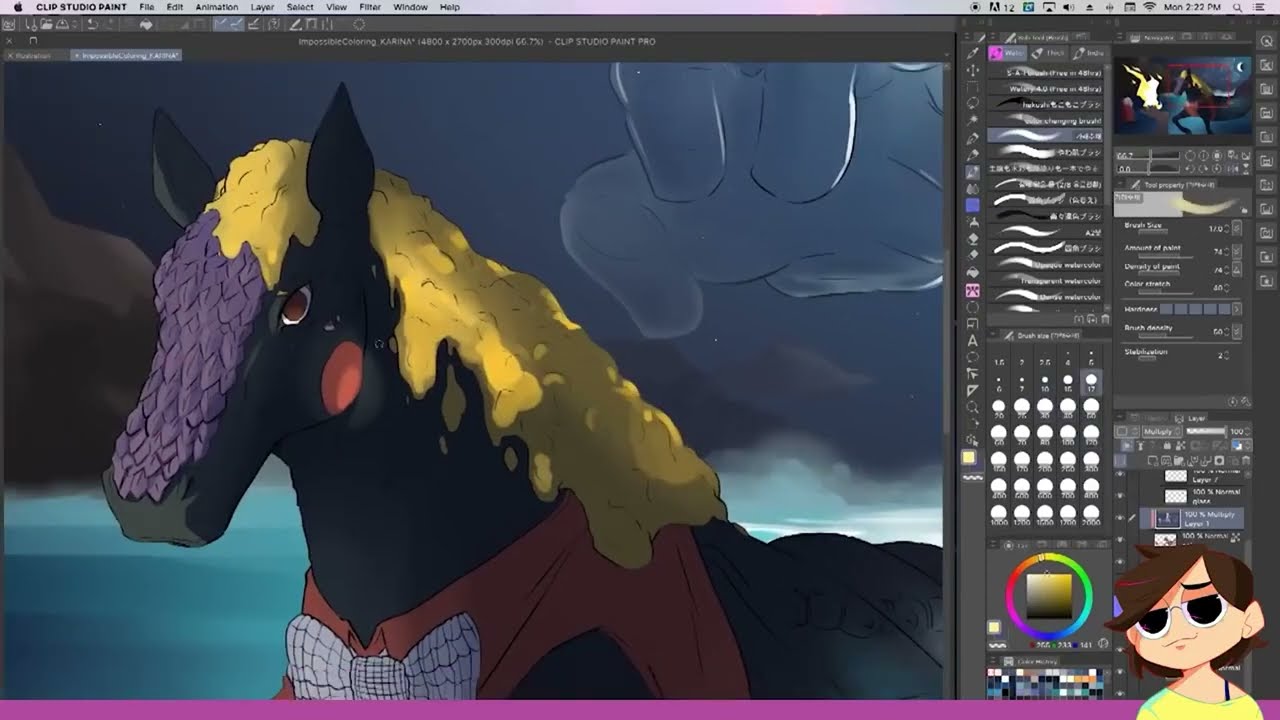 Karina's Impossible Coloring Challenge, without the canvas-flips (Drawfee fan edit)