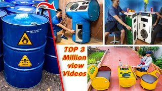 Top 3 ideas to Recycling Iron Barrels into Unique Speaker | Million views videos by X-Creation 55,534 views 3 years ago 24 minutes