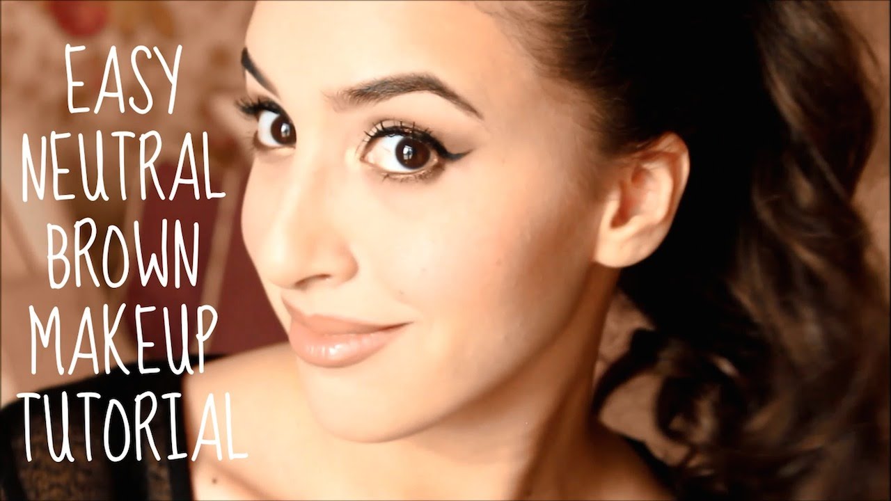 Easy Neutral Brown Smokey Eye Makeup Tutorial I Winged Eyeliner I