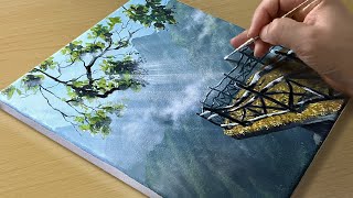 Sunshine  landscape painting / Acrylic Painting for Beginners / STEP by STEP