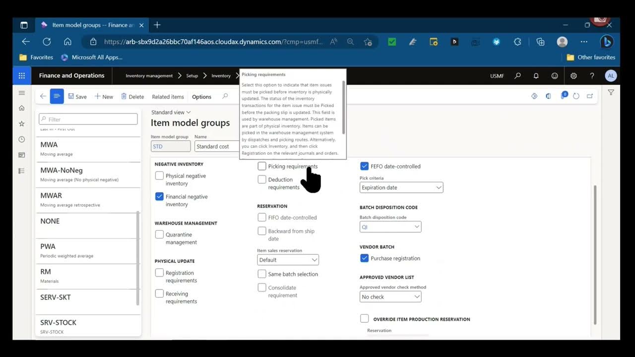 Dynamics Unplugged Dynamics 365 F&SC A to Z Item Model Groups YouTube