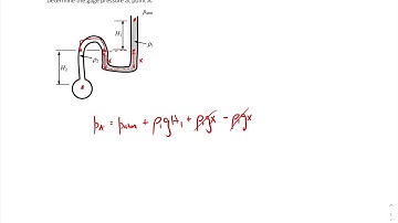 Fluid Statics Example - manometry 11 video