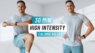 30 MIN INTENSE HIIT Workout - Full Body Cardio to Burn Calories (No Equipment)