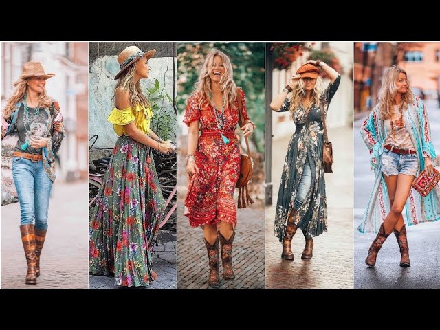 Chic Boho Style Outfits for 2023 Spring Summer. Boho Ideas for Outfit and  Inspirations. 