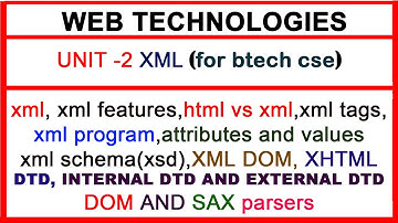 complete xml for btech cse || web technologies || xml unit 2 in web technologies