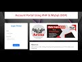 User Login and Account Portal Using PHP & MySql OOP
