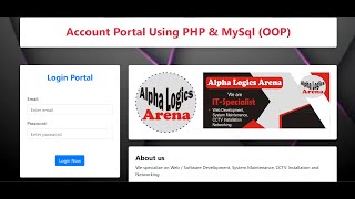 User Login and Account Portal Using PHP & MySql OOP
