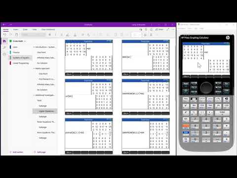 HP Prime Onenote Matrices 5 Equations 5 Unknowns