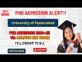University Of Hyderabad Phd Admission 2024 Hyderabad University Admission 2024 Video
