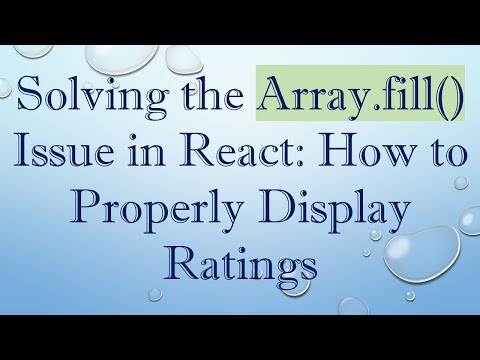 Solving the Array.fill()