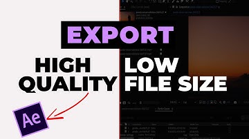 How To Export High Quality videos with Low Size In After Effect