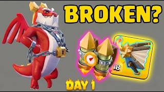Flame Blower + Rocket Backpack Broken Combo Day 1 - Clash of Clans